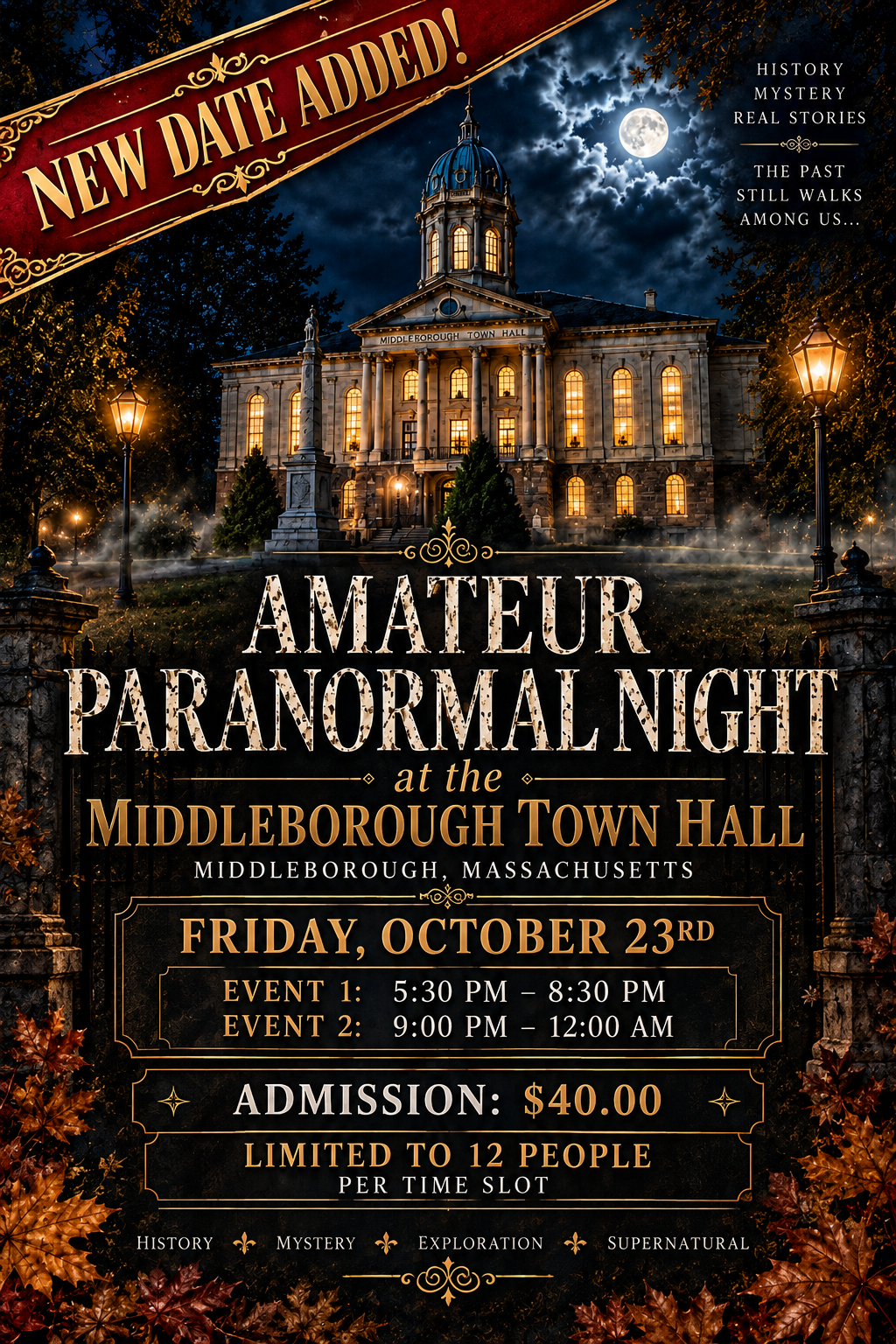 AMATEUR PARANORMAL NIGHT AT MIDDLEBOROUGH TOWN HALL image