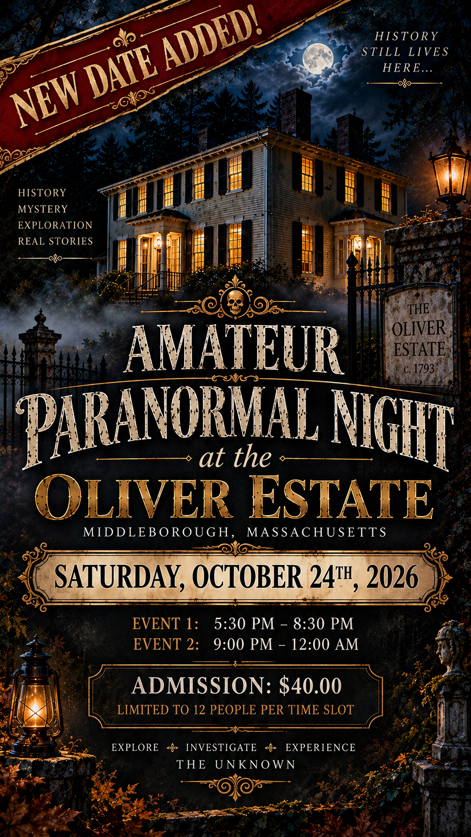 AMATEUR PARANORMAL NIGHT AT THE OLIVER ESTATE image