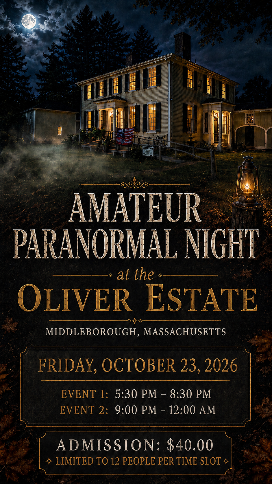 AMATEUR PARANORMAL NIGHT AT THE OLIVER ESTATE image